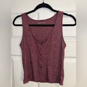 American Eagle Button Up Maroon Tank - Size S
